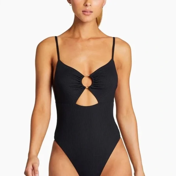 Vitamin A Bedette One Piece Swimsuit black missing size approx size Small - Picture 1 of 10